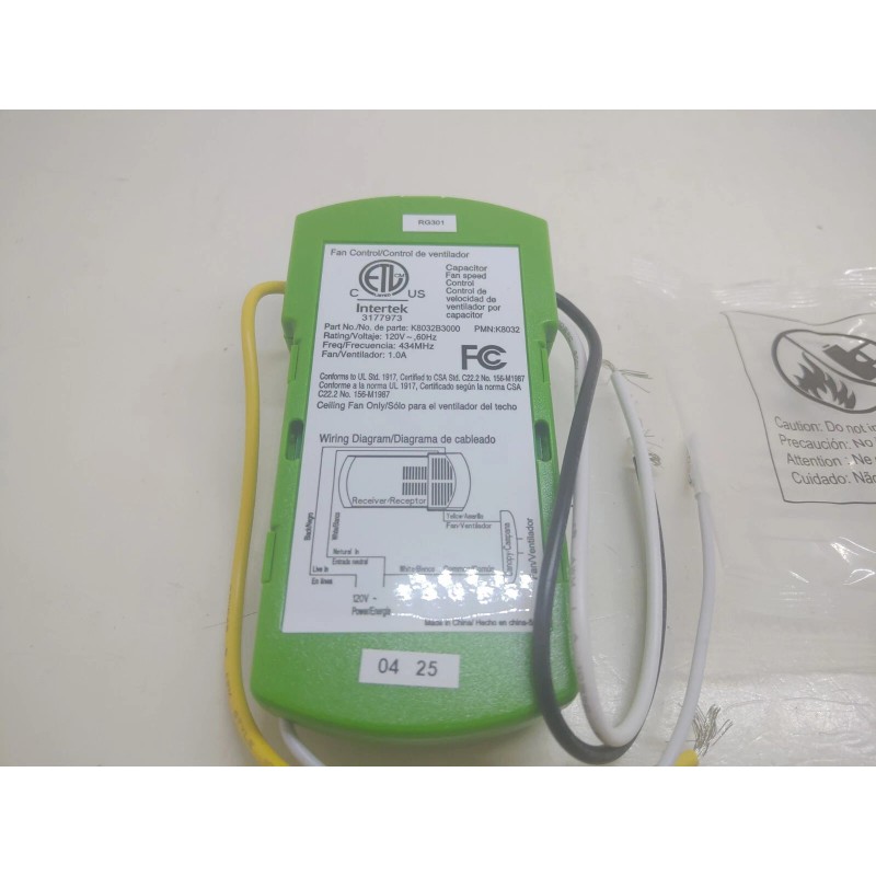 Universal Hunter Universal Fan Light Remote Control with Receiver KB283-A4