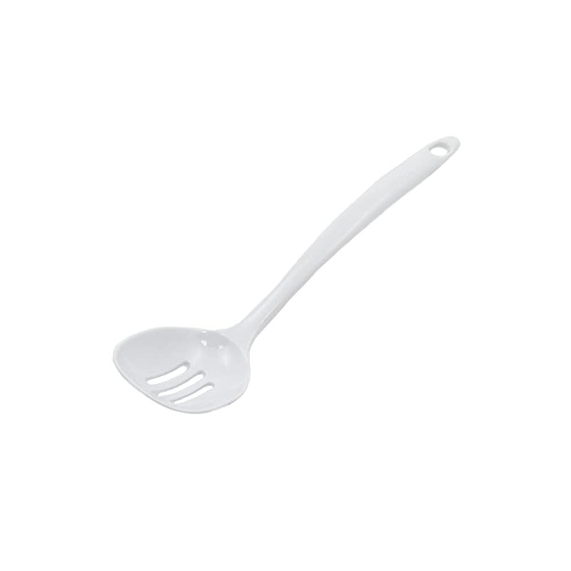 Chef Craft Basic Melamine Slotted Spoon, 11.25 inch, White