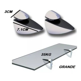 LIZOFERTAS Soportes Para Repisas De Cristal Tucan 35kg 2 Pares Grande