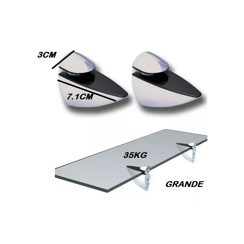 LIZOFERTAS Soportes Para Repisas De Cristal Tucan 35kg 2 Pares