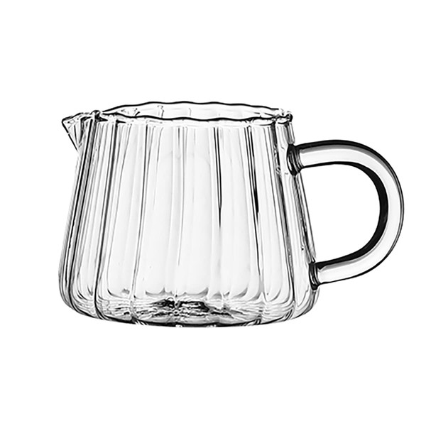 CHOOLD Creative Embossed Stripe Clear Crystal Glass Creamer Pitcher/Serving Pitcher/Sauce Pitcher/Milk Coffee Creamer Jug for Kitchen(4/5.5/9/12oz)