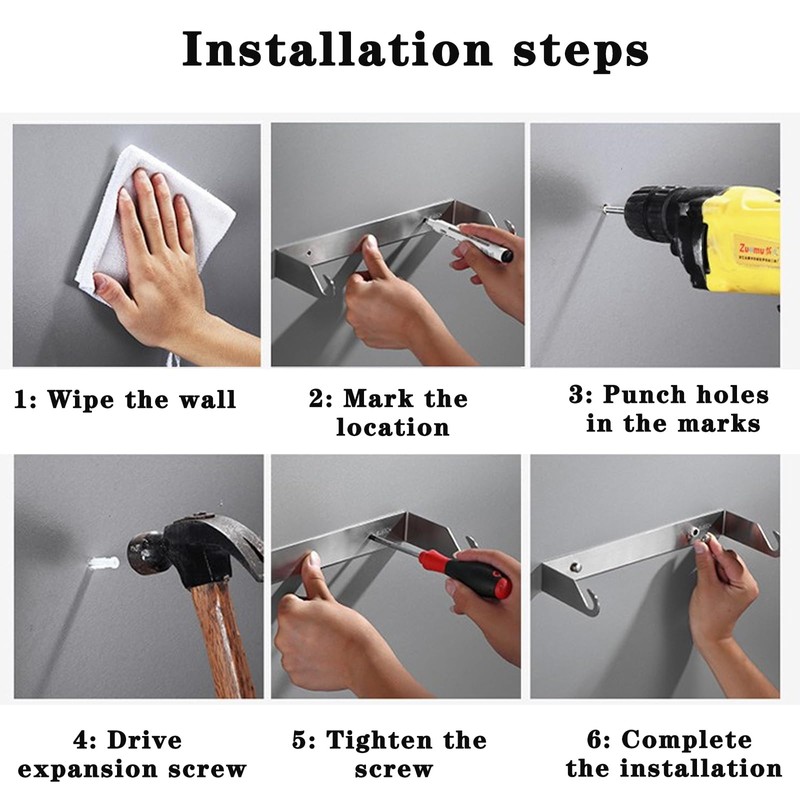 Wall Kitchen Roll Holder, 28 cm, Stainless Steel, Kitchen Roll