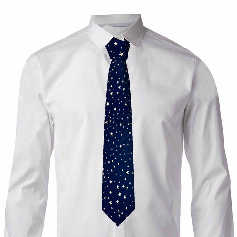 Yakuna Navy Blue Stars Men's Tie Gold Stars Shine Classic