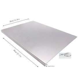 BILLAMB Stainless Steel Cutting Boards for The Kitchen, Suitable for Meat, Fruits, Vegetables, Bread, and Baking Large-sized Cutting Boards (40 x 30cm/15.7 x 11.8 in)