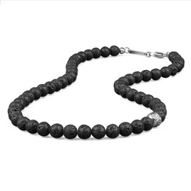 GAVU Men's Crystal Necklaces, Lava Stone