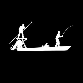Skiff Life Poling Skiff Boat, Flats Fishing Decals Stickers White No Skiff Life