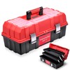 Auto Dynasty Tool Box Organizer Portable 3-layer Folding Toolbox with