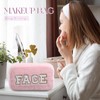 Paterr 4 Pieces Chenille Letter Preppy Patches Makeup Bag Plush