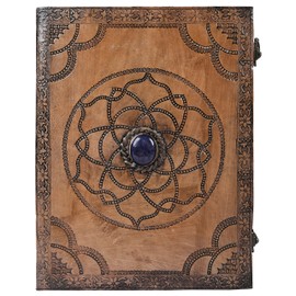 OVERDOSE Hand Embossed Stone Vintage Leather Journal - Handmade Antique Stone Diary Leather Sketchbook Drawing - Size 10 X 13 Inches | 25 X 33 cm