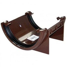 FLOPLAST 112mm Half Round Fascia Gutter Union Bracket - Brown