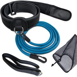 YUJHON Swim Resistance Belt, Swim Tether Stationary Swimming, Bungee Training Belt, Pool Swim Trainer Belt Harness for Swim Training & Exercise