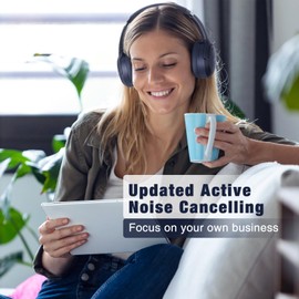 RUNOLIM Bluetooth Kopfhörer Over-Ear, Active Noise Cancelling Kopfhoerer, Kopfhörer Kabellos Bluetooth Over Ear, 65h Spielzeit im ANC-Modus, Hi-Res Audio, Tiefer Bass, Transparenz-Modus