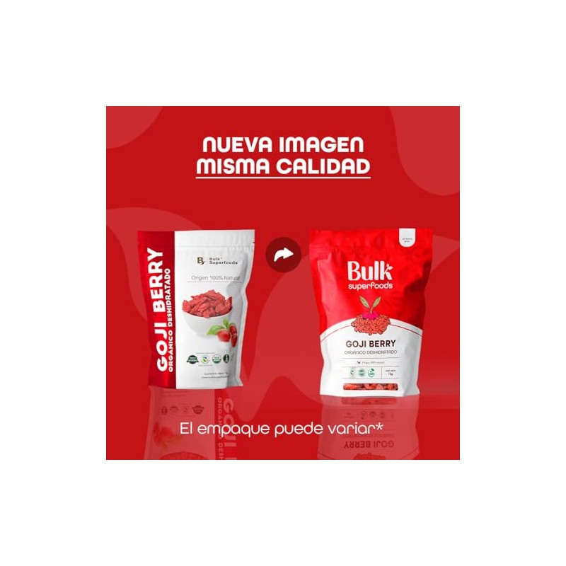 BULK SUPERFOODS Goji Berries - Goji Berry 100% Orgánico y