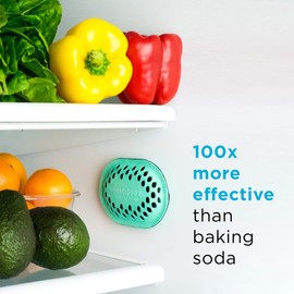 remodeez Refrigerator Deodorizer and Odor Eliminator, Nontoxic Coconut, Activated Charcoal, Natural Air Fresheners, Moisture & Odor Absorber for Fridge (Green)