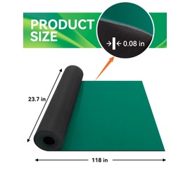23.7" x 118" Rubber ESD Soldering Mat Roll - Anti-Static, High Temp Resistant - ESD Grounding Desk Mat for Circuit Repair - Vinyl Mat for Phone, PC, Tablet - Anti-Static Desktop Mat