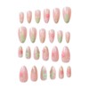 Glitter Press on Nails Short Almond Fake Nails with Strawberry
