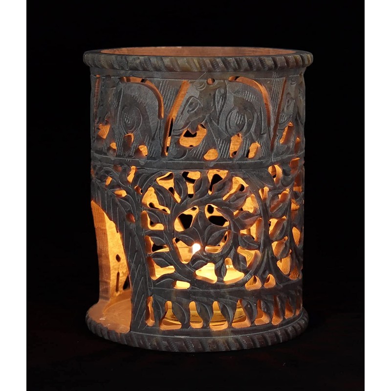 Budawi Soapstone Incense Burner with Stainless Steel Strainer - Hand