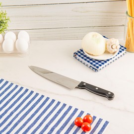 Ekco 19600 Cuchillo chef de 8" Evolution de Acero inoxidable y mango de polipropileno, Color Plateado y Negro