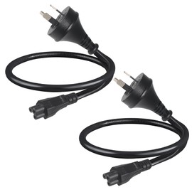 Cloverleaf Cable IEC-C5 3 Pin Mains Plug to IEC C5 Cables AC Power Cords 50CM 2 Pack