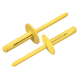 sourcing map 50Pcs 3/16"x3/4" Aluminum Large Head Tri Grip Rivets, Large Flange Tri Grip Rivets for DIY, Sheet Metal, Automotive Repairs, Furniture, Marine Boat (Yellow)
