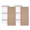100% Cotton Terry Tea Towel - Tan Plain & Stripe