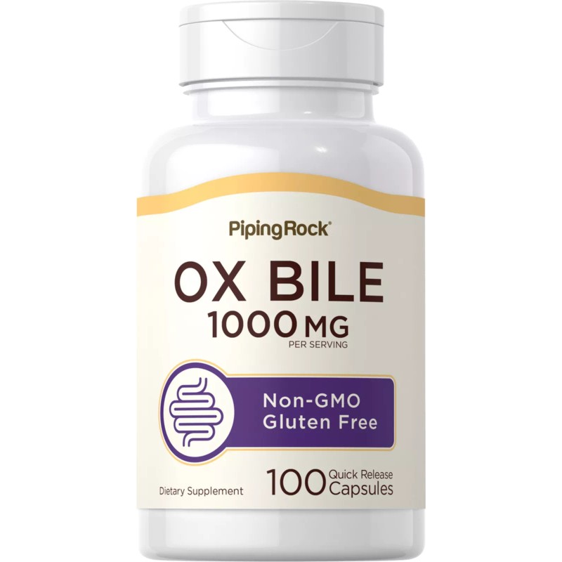 Piping Rock Ox Bile Supplement 1000mg | 100 Capsules |