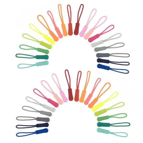 Zipper Pulls, 18 Colors 36Pcs Detachable Extension Zipper Pulls Zipper