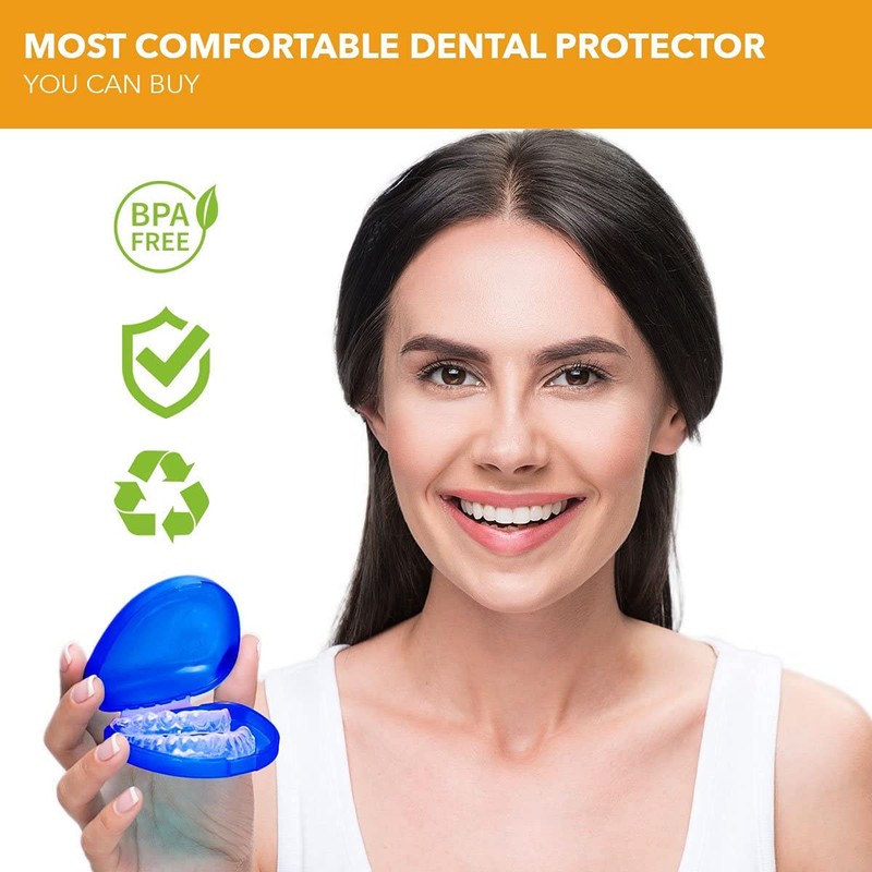 Bruxism Mouth Guard 4 Pack For Grinding Teeth, 2 Sizes,
