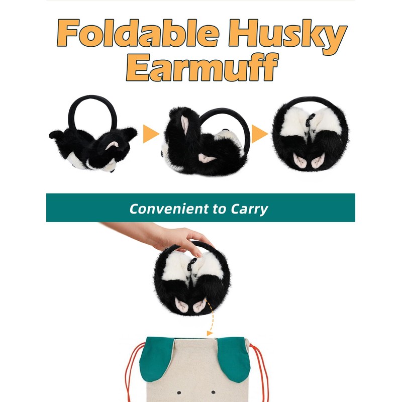 Surblue Winter Dog Fur Ear Warmer Warm Cute Earmuffs Outdoor