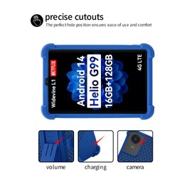 for ALLDOCUBE iPlay60 Mini Pro 8.4 inch Android Tablet Case,BOVUGAC Soft Silicone with Capacitive Pen,Heat Dissipation Design,Adjustable Stand,Shockproof,Kids Friendly(Blue)