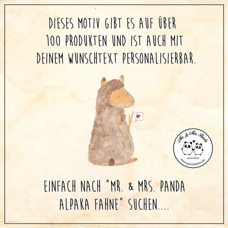 Mr. & Mrs. Panda Metal Tin Rectangular Alpaca Flag, Gift,