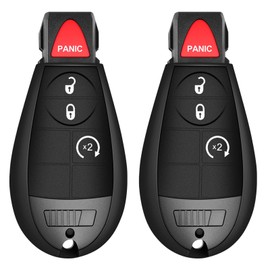 Key Fob FoBik Replacement Compatible for Dodge Ram 1500 2013 2014 2015 2016 2017 2018 2019 2020 2021 2500 3500 4500 5500 2013-2018 Pickup Truck Keyless Entry Remote Control (FCC ID: GQ4-53T) 2 Pack