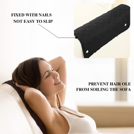 Moukeren 3 Pieces Recliner Headrest Protector Headrest Cover for Recliner Chair Sofa Covers Couch Chair Head Protector for Sofa Furniture Protectors(Black)