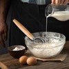 FRUHLING Dänischer Teig Schneebesen Eierschläger Holzgriff Mixer Teigbesen Teigmischer Edelstahl
