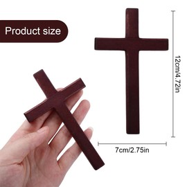 QEXUJOW Crucifixes, Pack of 3 Wooden Wall Cross, Religious Home Decoration, Easter Party Home Decoration, Living Room Wall Decoration, Suitable for Entrance, Office, Living Room