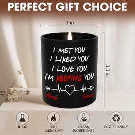 TEEZWONDER Anniversary Wedding Gifts - Valentines Day, Christmas, Birthday Gifts for Him, Her, Couple Gifts for Boyfriend, Girlfriend, Husband and Wife Gifts - Vanilla Lavender Scented Candles 10 oz