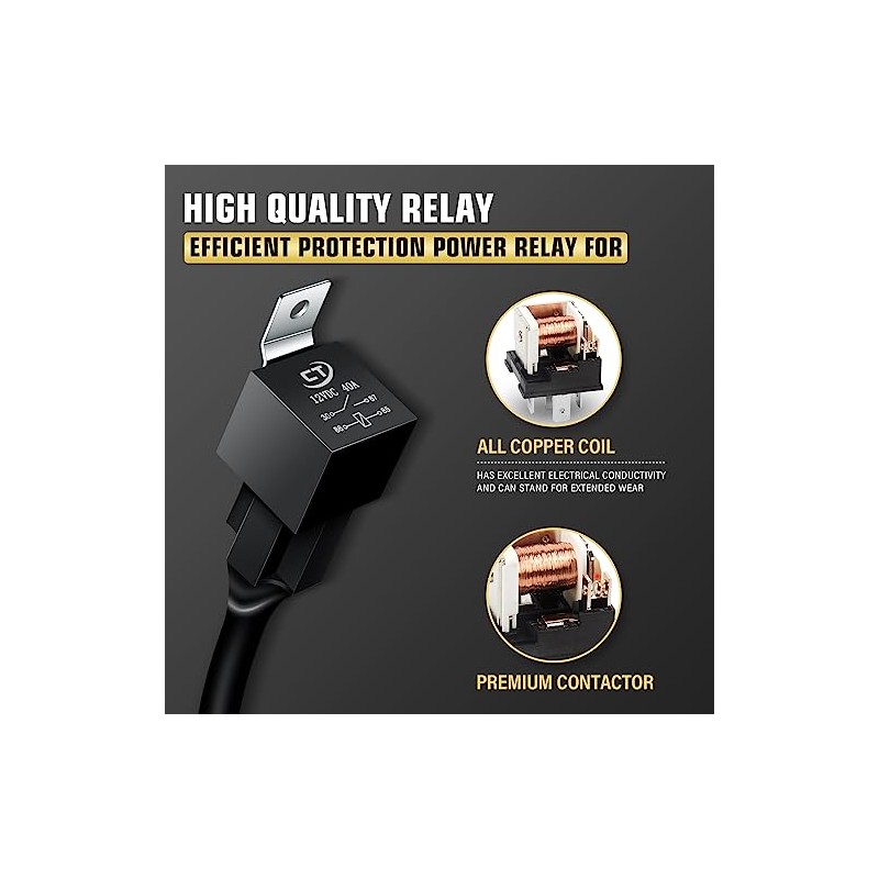 RIGIDON Wiring Harness Cable Set Relay Adapter for Car Headlights
