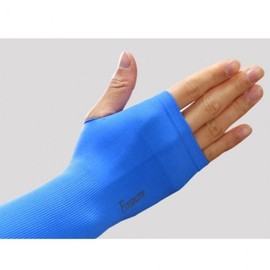 7-Color Individually Packed UV Protection Cooling Arm Sleeves with Hand Cover for Outdoor Activities Option03. Sky Blue 4ea