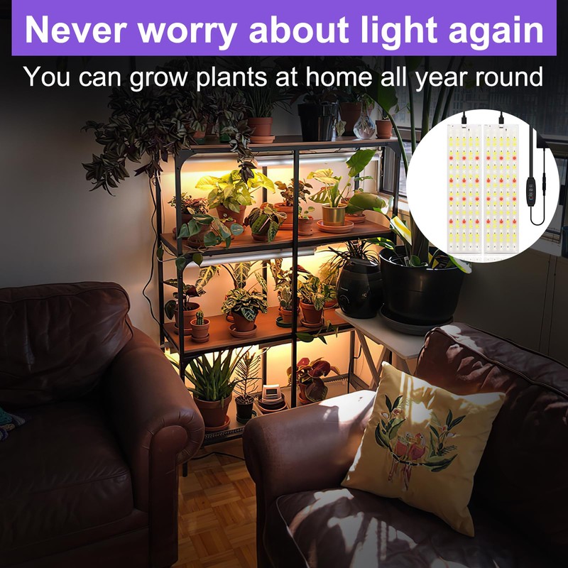 SciFiVisi Plant Lamp LED Full Spectrum (Pack of 2, White)
