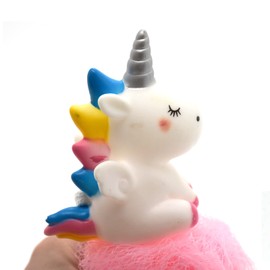 Cute Unicorn Kids Bath Loofahs Balls for Baby Girls Boys Mesh Shower Ball Pouf Exfoliating Bath Sponge Body Cleaner Bath Accessories