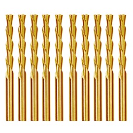 Drywall Cut Out Bit Sabre Point HSS Cutout Router Bit Titanium Nitrided Cutting Zip Bits for Gypsum Board-10Pcs (1/4" -10Pcs)
