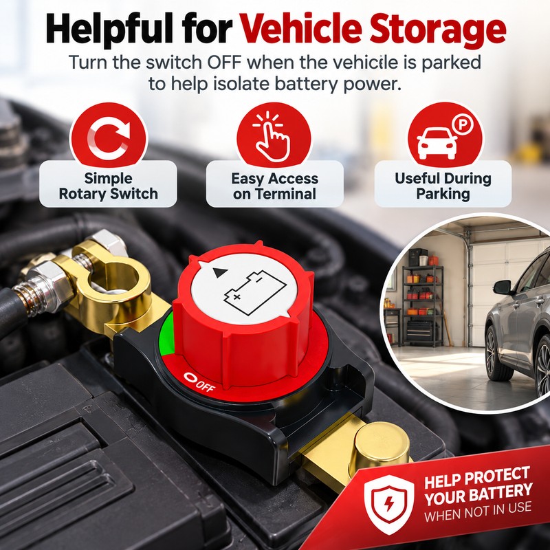 Top Post Battery Disconnect Switch for 12–48V Systems – 250A
