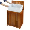 Oceanstar Solid Wood Spa Laundry Hamper 24.75 in high x