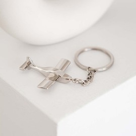 DonJordi Aeroplane Keyring for All Pilots, Flight Attendants & Travellers as Pendant, silver