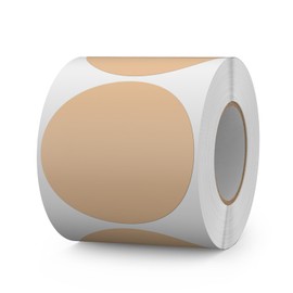 FINDAT Brown Round Labels 76mm Colour Coding Circle Stickers Vinyl Removable Waterproof Name Tags for Home Office Business 500PCS