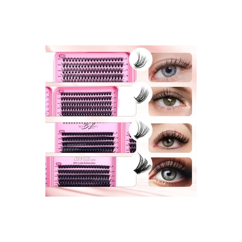 Extensiones De Pestañas 9-18mm 800pcs Para Maquillaje Diy