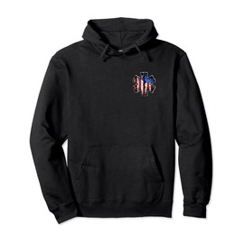 Emt Ems Paramedic White Thin Line Us American Flag Two Sided Pullover Hoodie