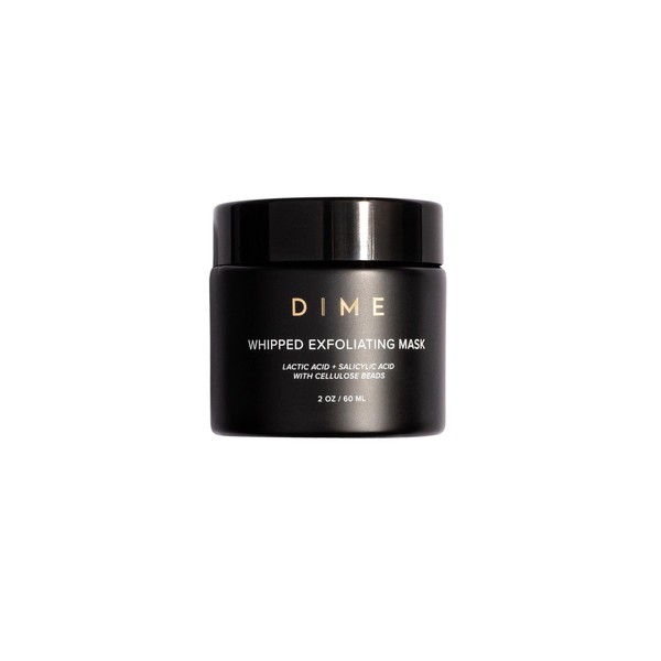 DIME Beauty Whipped Exfoliating Mask, Salicylic Acid and Physical Exfoliation Mask with Cellulose Beads, 1 Count
