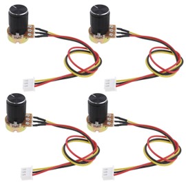 ECSiNG 4pcs WH148 B20K Adjustable Rotary Speed Potentiometer Switch JST XH2.54-3P Connector Wire and Cable Aluminum Alloy Knob Cap Nut Washer Accessories