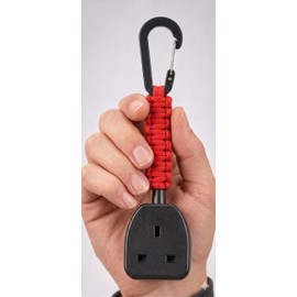 Socket Tester Holder with Paracord and Carabiner Clip, Multi-Colour, for Electricians and Engineers (Red)